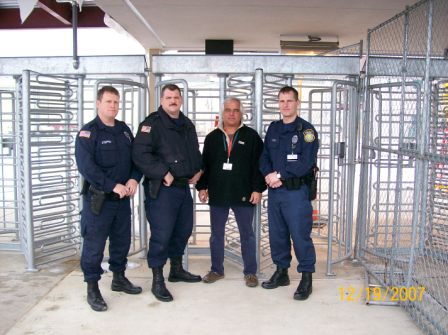 Patrick McAllister with Federal Police Officers